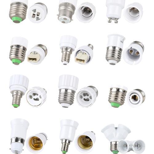 LED Bulb Lamp Base Holder E27 E14 E12 GU10 G9 B22 MR16 GU24 Fireproof Pendant Ceiling Light Socket Adapter Lighting Accessories