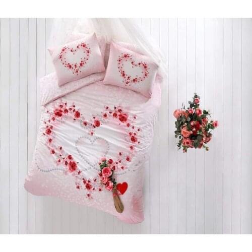 Tac Beautiful Double Duvet Cover-100% Cotton Duvet Cover: 200x220 cm Bed Sheet: 240x260 cm Pillowcase: 50x70 cm (2 Pieces)