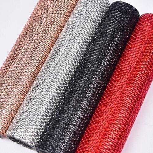 High Quality 24*40cm/Roll Crystal Rhinestone Mesh Strass Wedding Applique Hotfix/Self Adhesive DIY Fabric Sticker Car Decoration