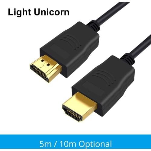 Light Unicorn High speed cable 5m 10m Male-Male 1.4 Version HDMI-compatible cable 1080P for projector HDTV PS4 Laptop Computer