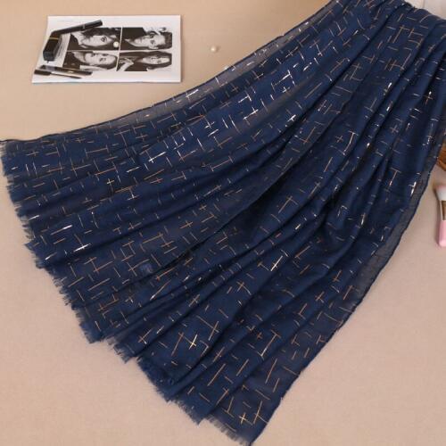 2018 New Fashion Brand Women Viscose Scarves Ironing Cross Glitter Scarf Plain Tassel Cotton Muffler Headband Muslim Hijab Shawl