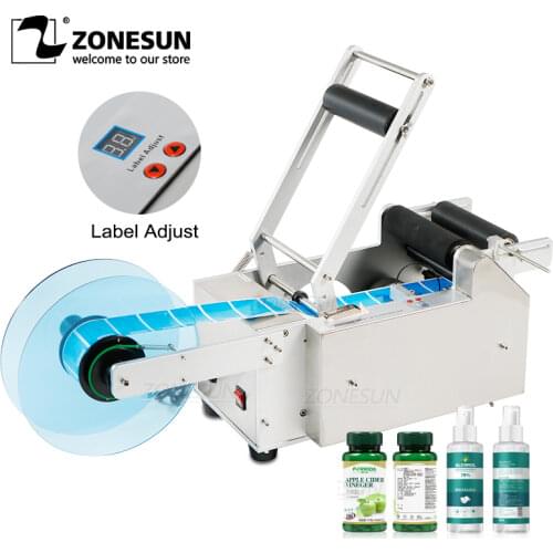 ZONESUN LT-50 Round Bottle Label Machine Plastic Round Bottle Labeling Sticker Machine Label Dispenser Machine Label Applicator