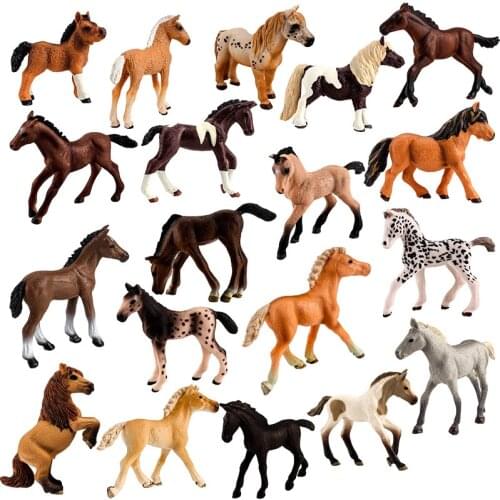 1PC Classics Collectible Horse Figures Toys Simulation Assorted Colors Horse model figurine PVC toy Educational Playset for Kids