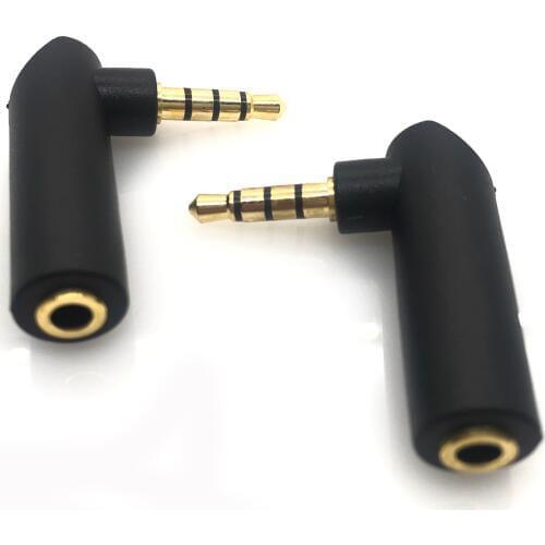 1Pcs Right Angle Jack 3.5mm Female to 2.5mm 4 Poles Stereo Male Plug Earphone Adapter DIY Gold Plated Connector