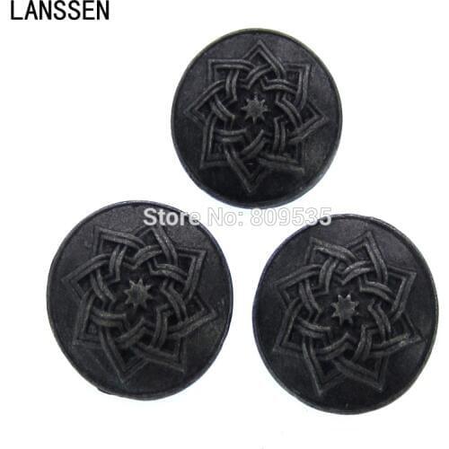 12Pcs 3/4" Tibetan Silver Star Pattern Metal Buttons Shank Metal Buttons Fit Sewing Scrapbooking Crafts 19.0mm