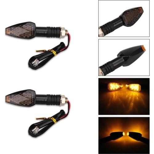 2pcs 12V Universal LED Motorcycle Turn Signals Tail Light Motorcycle Modified Part LED Turn Signals Amber Color Lights Blinker