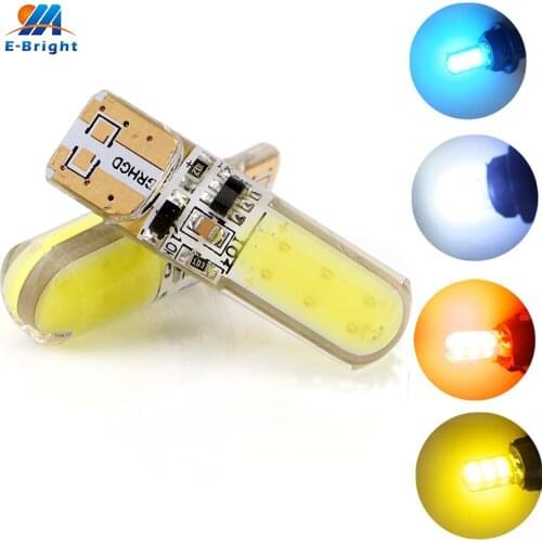 2pcs W5W T10 12V COB 12 SMD SILICA Constantly bright Strobe Flash Car Led Turn Signal Warning Light Two Models White Red Blue