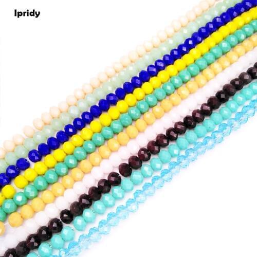 50pcs/lot 6mm 48 Cutting Tyre Crystal Beads Charm Faceted Glass Beads Loose Spacer Bead for DIY Jewelry Making