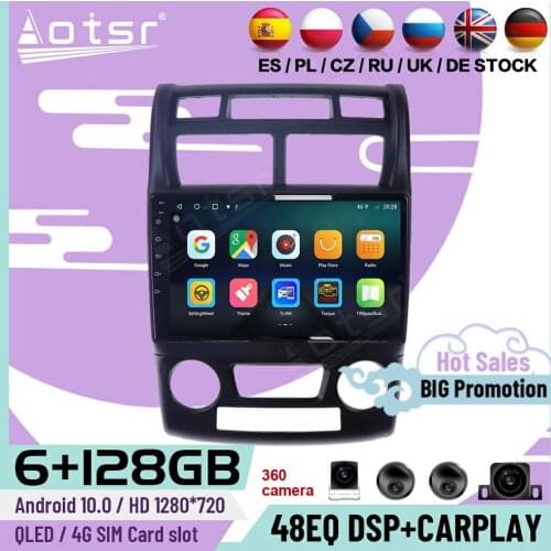 6+128G Carplay Multimedia Stereo Android Player For Kia Sportage 2007 2008 2009 GPS Navigation Auto Car Radio Receiver Head Unit