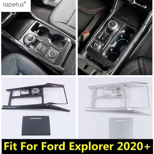 Accessories For Ford Explorer 2020 2021 Transmission Shift Gear Panel Frame Decoration Cover Trim Carbon Fiber / Matte Interior