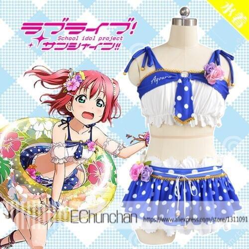 Anime Love live!Sunshine! Kurosawa Ruby Aqours SJ Uniform Dress Cosplay Costume