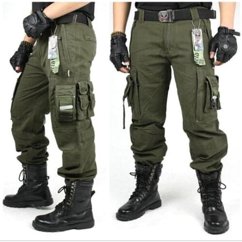 Army Style Men Straight Trousers Overalls Male Mens Army Clothing Tactical Pants Miltary Work Many Pocket Combat