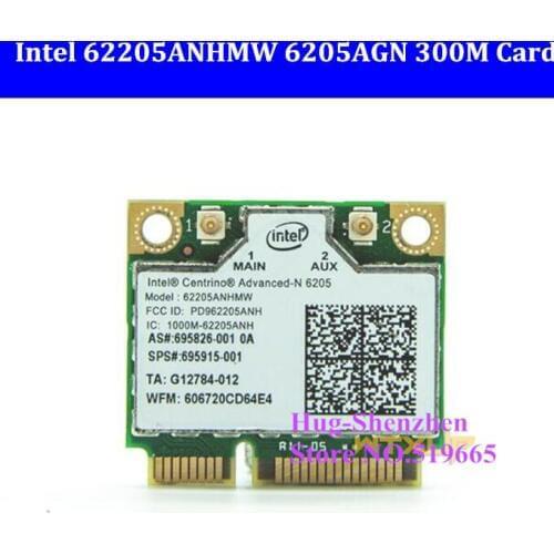 Wireless-N Dual Band 6205AGN 2.4GHz & 5.0 GHz 300Mbps Mini Half PCI-Express wi-fi card 802.11 a/b/g/n 62205ANHMW free shipping