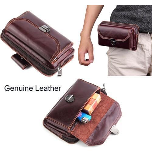 Genuine Cow Leather Belt Clip Phone Case Dual Pouch For Moto C/C Plus,Moto M,Moto Z/Z Play/Z2 Play/Z Force/Z2 Force/G5S/G5S PLUS