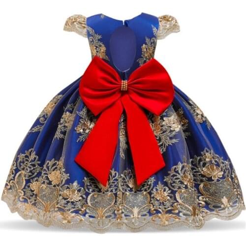 Girls Elegant Princess Dress Exquisite Bow Embroidery Mesh Backless Tutu Dress Kids Birthday Party Performance Halloween Cloth