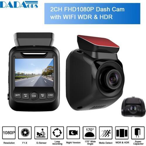 FHD1080P WIFI Car DVR Cameras ADAS Dash Cam Rearview Camera Automatic camera DVR G-Sensor Night vision camera dual cameras