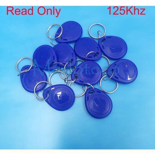 10 pcs 125khz keyfobs card Blue TK4100 Chip Keycard Read only Access key-chain Card for Access Control System Key only