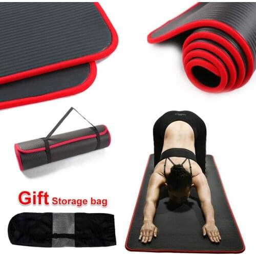 10Mm Non-Slip Yoga Mat 183CM*61CM Thickened Gym Mat Sports Indoor Fitness Pilates Tasteless Yoga MatYoga fitness equipment