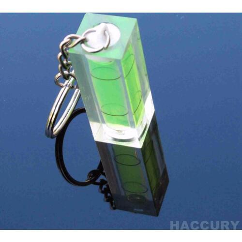HACCURY 1pcs Size 40*15*15mm Keychain Level Square Level with Sub-chains Three Colors for Photo Frame Wall hanging TV