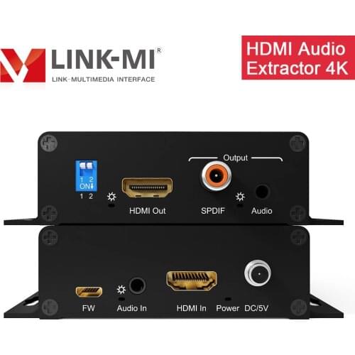 LINK-MI 4K@60Hz HDMI 2.0 Extractor Audio Inserter Support YUV4:4:4 18Gbps CEC Audio Embedding DIP switch Extract digital audio