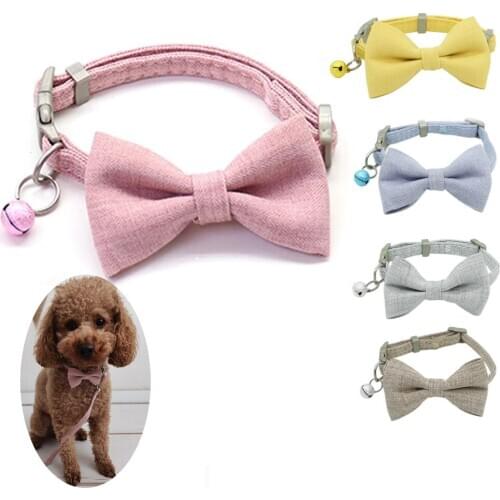 New Fashion Dog Cat Collar Bowknot Adjustable Dog Collar for Small Dog Puppy Chihuahua Pet Grooming Supplies Mascotas Accesorios