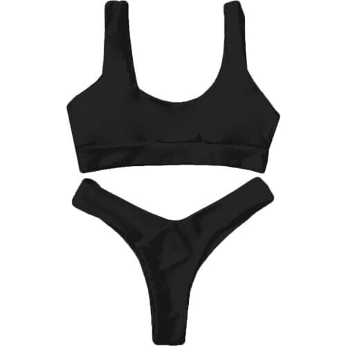 Fashion Women Sexy Pure Color Push-Up Padded Swimsuit Beachwear Two Piece Bikini 2020 Girl Beach Bathing Suit Swimwear Biquini#W