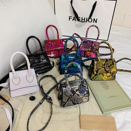 Youth Ladies Simple Versatile Bag Snake Print Women Shoulder Tote Bags Leather Serpentine Mini Messenger Handbag