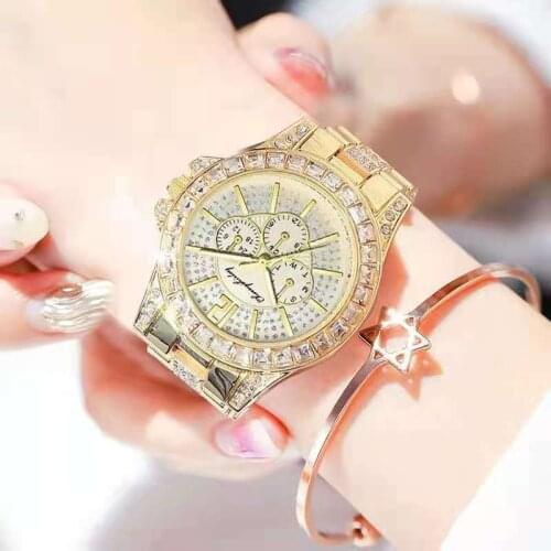Large Dial Best Selling Luxury Watches Women Crystal Quartz Stainless Steel Men Watch Imitation Diamond Luxury Creative Watches