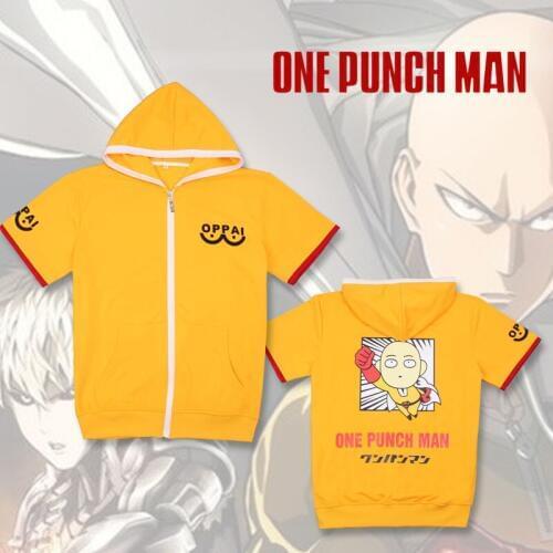 Anime One Punch Man Oppai Saitama short sleeve top Coat man woman Jacket cosplay costume casual outerwear Hoodie