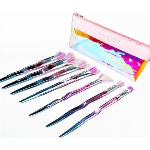 7Pcs/Set Diamond Makeup Brushes Set Powder Foundation Blush Blending Eye Shadow Lip Cosmetic Beauty Make Up Brush Kit Maquiagem