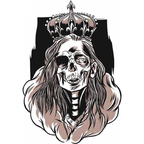 13cm x 9.2cm for Skeleton Queen Car Stickers Funny Graphics Fine Window Windshield RV VAN Suitcase Decoration Decal