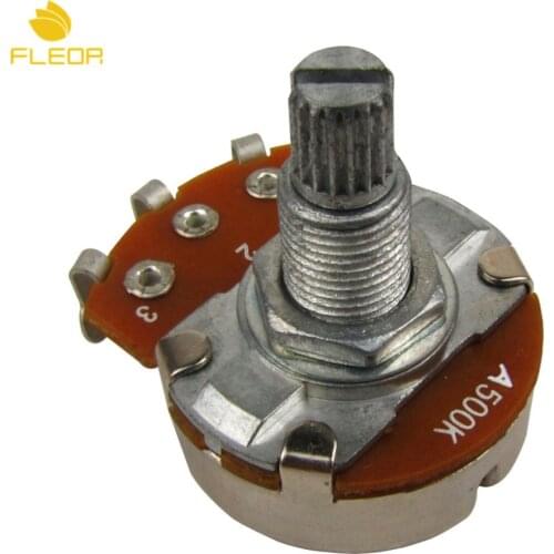 FLEOR 10pcs Big Guitar Potentiometer A500K Long Shaft Pots Audio Taper Guitar Accessories