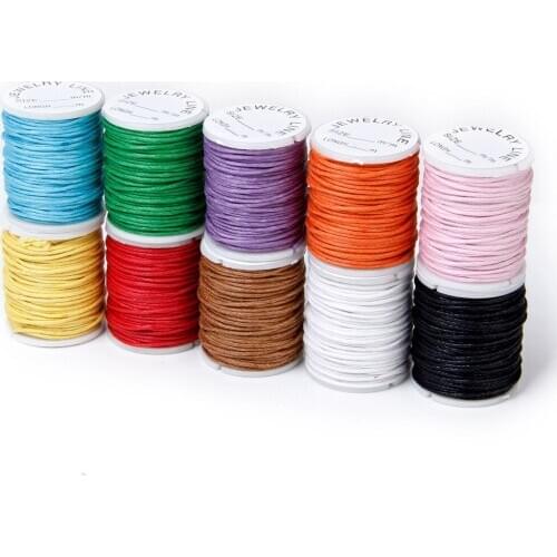 10 Rolls Mix-Colors Waxed Cotton String Beading Thread 1mm for Jewelry Craft DIY
