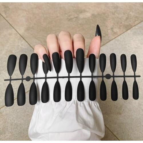 Solid Color Matte Super Long Pointed Head Coffin False Nail Ballet Press on Nails Tips for Nails Art Artificial Fingernails Fake
