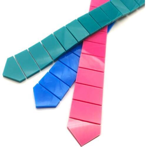 Solid Color Plexiglass Glossy Fashion Colorful Slim Striped Necktie Skinny Casual Style Necktie Tie Multi Colors