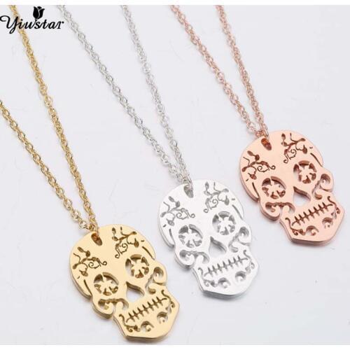 Yiustar Mysterious Skull Necklaces Pendants Undead Meeting Gift Whether It is a Beggar or a King The Final Destination is Death