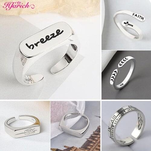 Square Band Flat Top Signet Open Rings Korean Simple Geometric Rectangle Handmade Jewelry Wedding Accessories for Women Gift