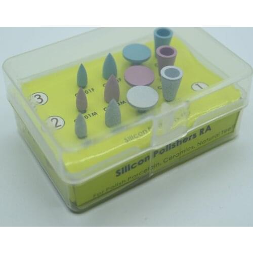 12PCS Dental Polishing RA Shank Low Speed Silicone Rubber Prophylaxis Polisher For Ceramics / Natural Teeth Polish kit