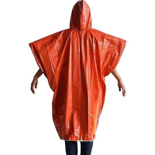 Outdoor Warm Aluminum Foil Poncho Emergency Survival Sleeping Bag Camping Raincoat Hiking Insulation