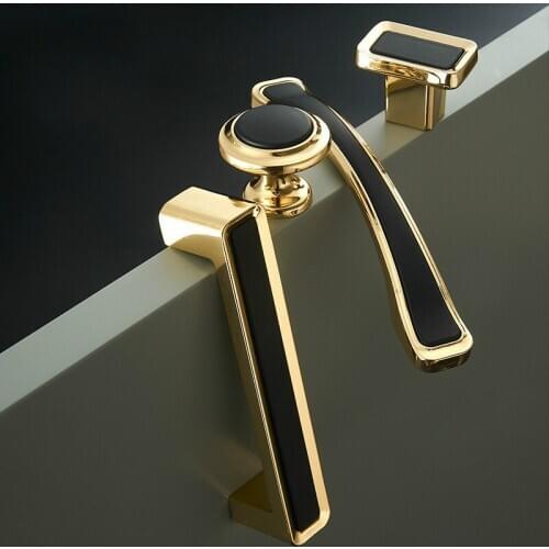 Nordic Luxury K Gold Black Wardrobe Cabinet Door Handle American Style Drawer Knob Furniture Hardware