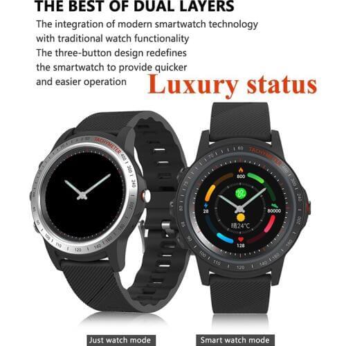 Smart Watch Dual Bluetooth 1.2 inch Perforated Full Circle Screen IP67 Waterproof Multi Dial Switch Pedometer Sport Smartwatch