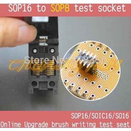 SOP16 to SOP8 SOCKET SOP16 SOIC16 FP16 IC TEST SOCKET width=4.5mm