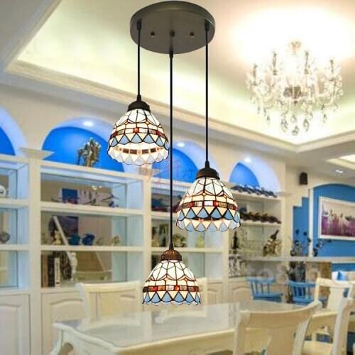 Mediterranean style 3 Glass Shade E27 modern pendant lights for dinning room restaurant lights luminaire lamparas pendant lamps