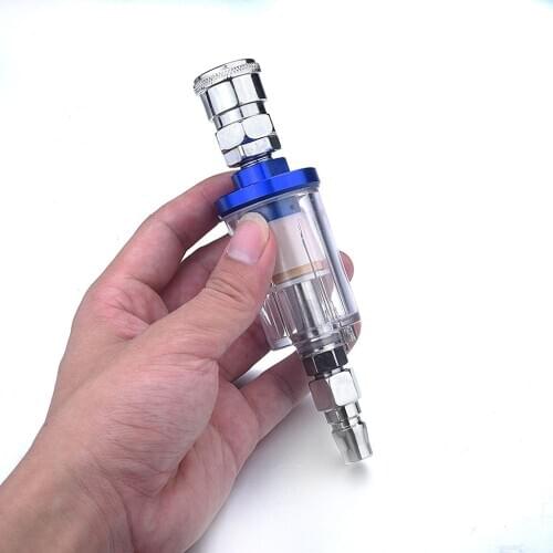 Water +Oil Separator for Spray Gun Air Compressor 1/4" Inlet and Outlet