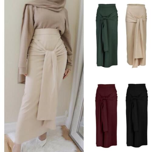 2020 Hot-Selling Fashion Popular Womens Long Skirts Casual Tight-Fitting Slim-Fitting All-Match Solid Color Street Hipster
