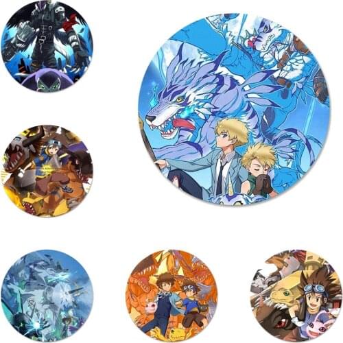 58mm Digimon Adventure Tri Icons Pins Badge Decoration Brooches Metal Badges For Backpack Decoration