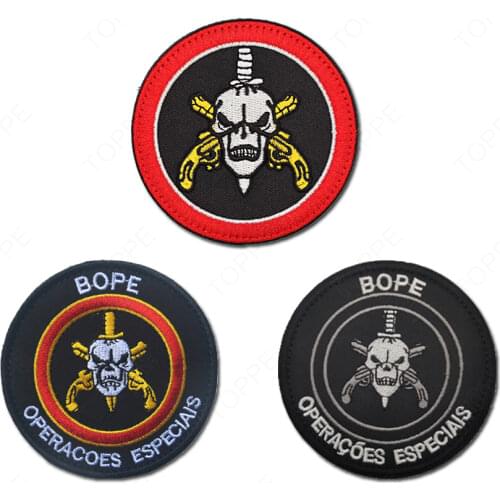 1pc Brazil Country Flag Patches BOPE Military Embroidered Patch Motif Applique Sticker for Clothes