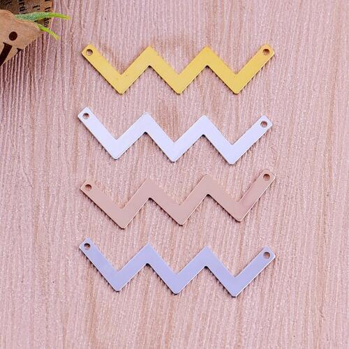 10pcs/lot zhu ru 42*11mm Jewelry Findings Wavy strip Double hole connector DIY Jewelry Accessories for Necklace Wholesale