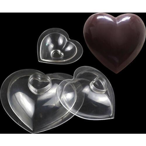 3D Love Shape Polycarbonate chocolate Molds Valentines Day Baking Chocolate Mould Candy Cake Decorating Pastry Tool