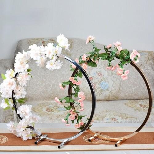 50CM Wedding Arch Decor Metal Circle Flower Stand Wedding Road Guide Stage Layout Ornaments Flower Frame Holiday Supplies
